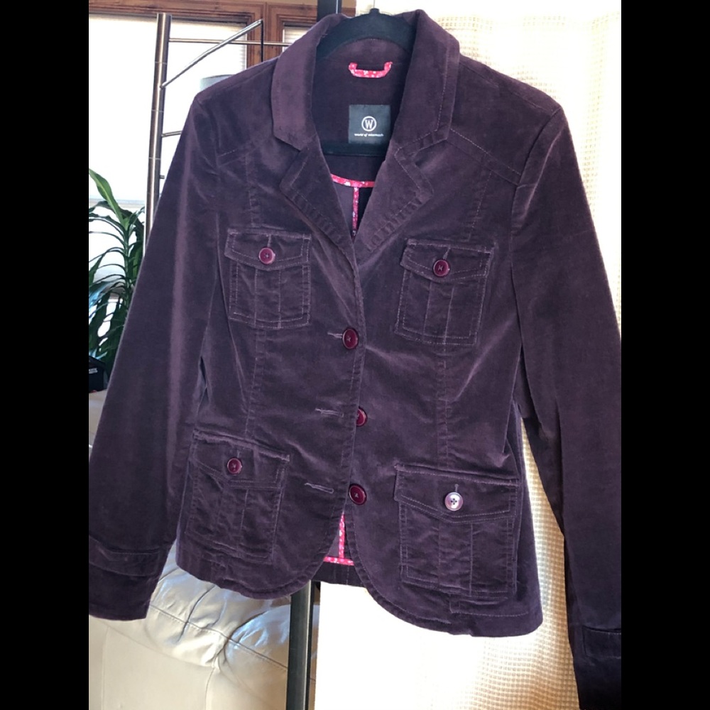 World of Wissmach Corduroy Wmn’s Sz 38 blazer